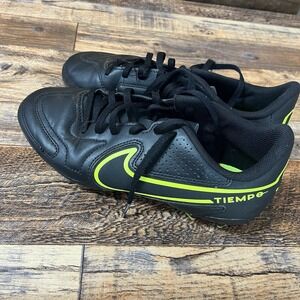 Nike Tiempo Youth Legend 9 Club FG Cleats Sz 6Y Black/Volt Soccer Unisex